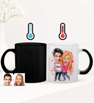

Personalized Valentine Karikatürlü Magic Glass Mug Cup-5 Creative Ceramic Mug Coffee Tea Milk Gift Cute