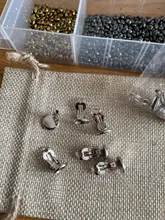 10mm 12mm 10 unids/lote Clips de cobre para los oídos 8 colores chapados, pendientes en blanco/Base, Cabochons de cristal de ajuste de 10 12mm, ajuste de pendientes