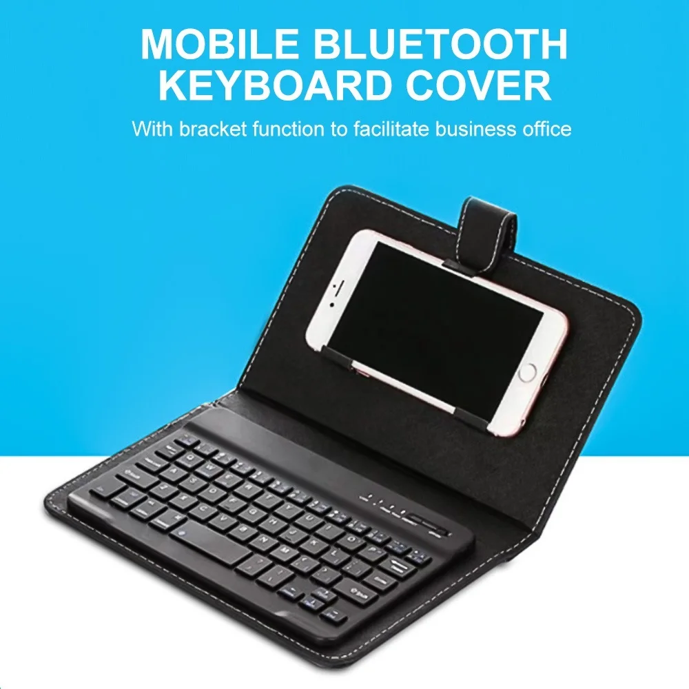 

Portable 2.4GHz Wireless Mini Keyboard PU Leather Protection Cover For 4.5-6.8 Inch Phone Office Home Keyboards For Android IOS