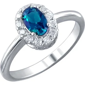 

Esthete ring with sapphire and cubic zirconia