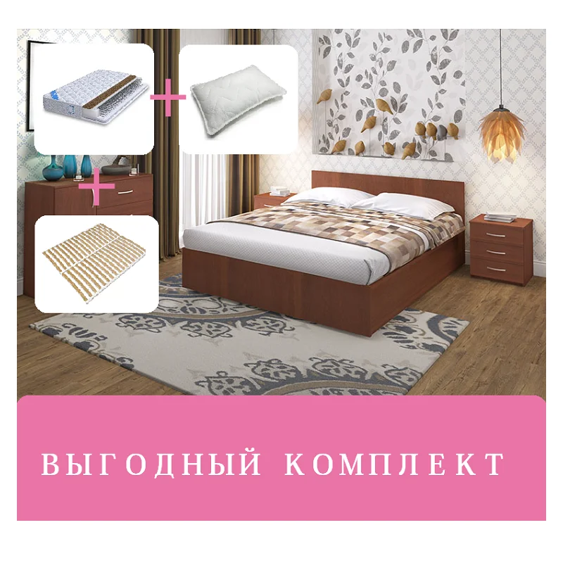 Кровать Promtex Orient Renli Reno 2 + основание матрас+ подушка|Кровати| |