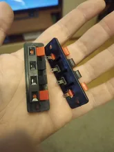 Terminal de conector de posiciones de plástico, 2 uds., conector Push-In, muelle de carga, terminales de altavoz de Audio, Clips para Breadboard