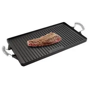 

GARDEN KITCHEN baking cast iron rectangular enameled-1 side smooth and 1 side fluted