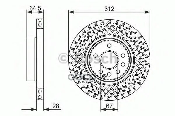 Диск Тормозной Mercedes-Benz: Sl 01- Bosch арт. 0986479072