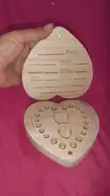 Caja de madera para guardar dientes, organizador para guardar dientes de leche, con texto en español e inglés