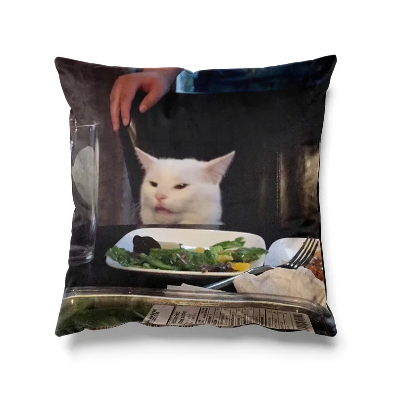 

Gaslight Gatekeep Girlboss Salad Cat Meme Throw Pillow Covers Cushion Cases Pillowcases for Sofa Bedroom 45cm x 45cm