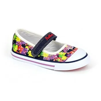 

Mary Janes canvas blue denim with flower print with glitter, Pablosky
