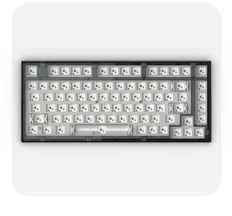 FL·ESPORTS Q75 Mechanical Keyboard Kit 82-Key Hot-Swappable RGB Lighting Effect Configuration Driver Single-Mode Wired Version keyboard for multiple computers