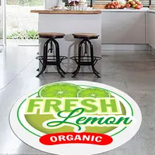 Else зеленые лимоны свежие фрукты 3d принт противоскользящие задние круглые кухонные ковры для гостиной