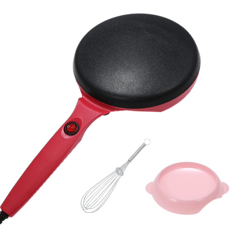 

220V 3PCS/Set Non-stick Electric Crepe Maker Pizza Pancake Machine Non-stick Cooking Tool Portable Pancake Pan with Egg Beater