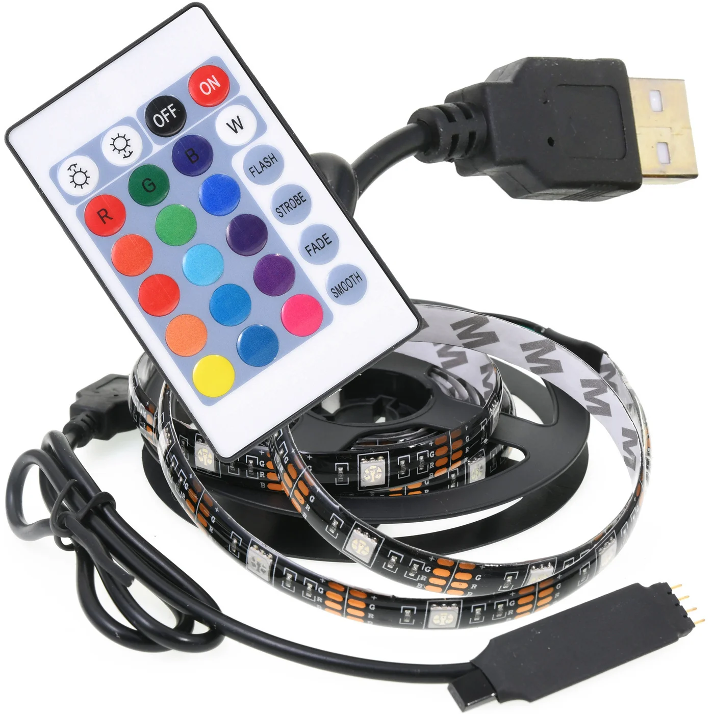 Светодиодная лента 5V RGB USB DLED VIBE SMD5050 (комплект 2 метра ленты с пультом) | Лампы и