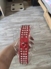 Collar de estrás para perro 3 filas de cuero de gamuza de Diamante gato cachorro 5 colores para pequeño mediano perros Chihuahua Yorkshire