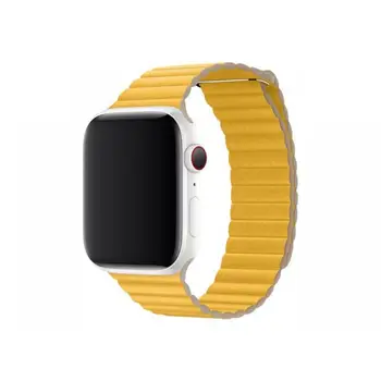 

Apple Strap 44MM Yellow Leather Citrus Loop Large