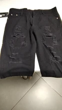 Hombre Denim Chino pantalones cortos de moda denim lavado chico flaco pista jeans cortos para hombres pantalones cortos de hombre destruido arrancó Jeans de talla grande