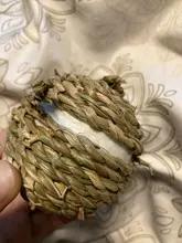 Juguete masticable para mascotas, Bola de hierba Natural de 6cm para Conejo, hámster, conejillo de indias para limpieza de dientes, suministros para mascotas, envío directo # W0