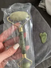 Gua Sha-masajeador de piedra Jade para cara, rodillo de Jade verde para estiramiento Facial, antiarrugas, 2/1 Uds.
