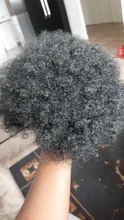 Alileader-moño de pelo rizado, extensiones de cabello sintético con pinza, coleta corta, coleta Afro esponjosa, moño para el cabello