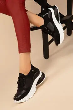 

SOHO Fashion Women Chubby Sneaker High Quality Female Casual Lace-up Thick Sole Outdoor Vulcanized Shoes Comfortable
