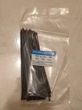 Brida de plástico autoblocante, cable de nailon, anillo de fijación, cremallera color negro, 5x300, 3x200 y 5x200, 100 unidades