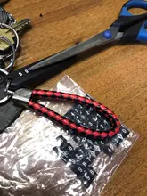 LLavero de cuero antipérdida para coche, soporte para llavero con número de teléfono, tarjeta, cuerda de cuero trenzado, accesorios para coche