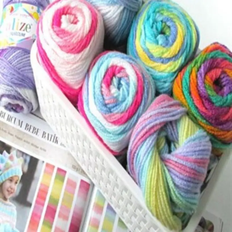 High Quality Baby Flower Yarn 100gr For Hand Knitting Crochet Worsted Wool Thread Colorful Eco-dyed Needlework Cashmere | Дом и сад