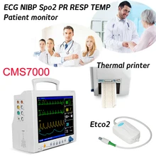 

CONTEC CMS7000 Plus 12.1'' TFT Touch Screen 6-Parameter Medical Machine SPO2 Heart Rate Patient Monitor With ETCO2 And Printer