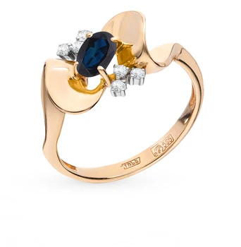 

Gold ring with sapphires and diamonds sunlight sample 585