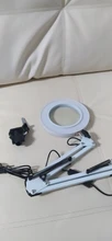 Lámpara de escritorio de lupa plegable profesional, luz LED de lectura con tres modos de atenuación, fuente de alimentación USB, 5 aumentos