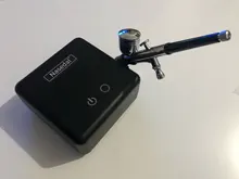 Nasedal-compresor de aerógrafo de doble acción, función de parada automática, conjunto PISTOLA DE PULVERIZACIÓN, interruptor táctil de potencia ajustable, 0,2mm/0,3mm/0,5mm