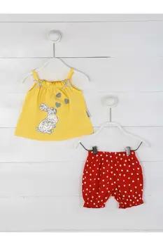 

Yellow Summer Girl Baby Shorts Suit