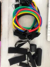 Bandas de resistencia de cuerda para ejercicios, 5 tubos elásticos cTPR para fitness, cinta de yoga, equipo para entrenamiento deportivo en interiores, conjunto de 11 uds.