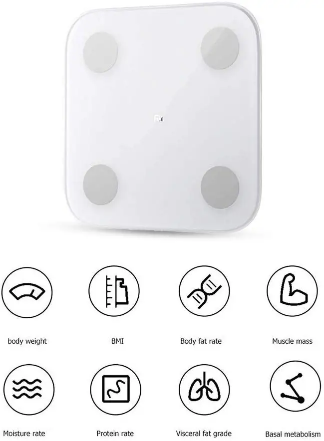 Comprar Xiaomi Mi Scale 2 Mi fat sacle 2 Báscula Inteligente Bluetooth Blanco Bioimpedancia Medidar IMC con aplicacion xiaomi mi fit