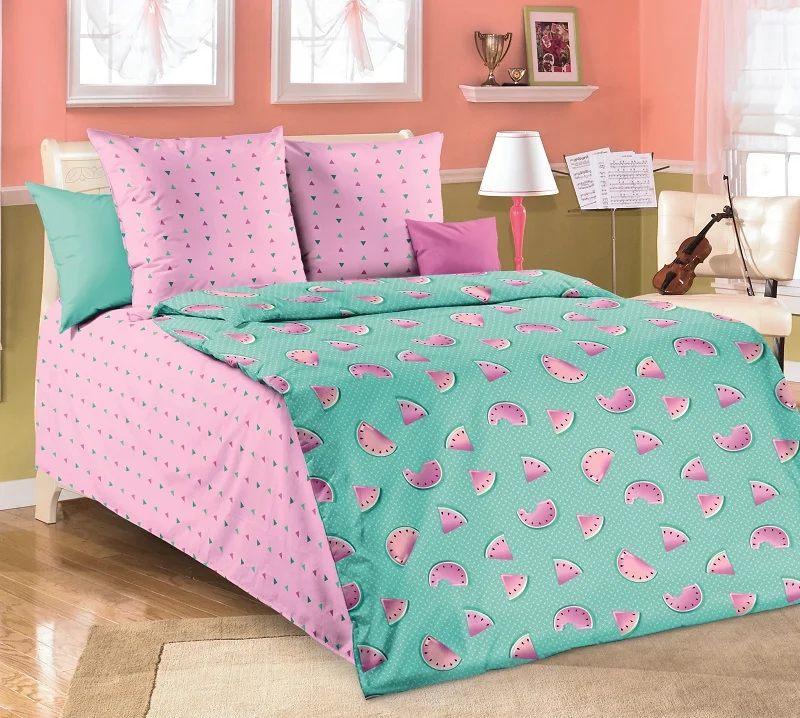 

IV Home Cute Icecream Cactus Bedding Set Cartoon Cotton Bed Linen for Children Boys Girl Gift Duvet Cover Flat Sheet Pillowcase