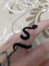 Anillo de serpiente gótico para hombre y Mujer, joyería de fiesta ajustable, góticas, color negro, exageradas, regalo