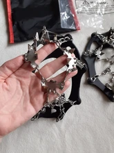 18 dientes hielo nieve crampones antideslizante escalada pinza zapato cubre Spike zapatos de acero inoxidable nieve antideslizante de la cubierta del zapato Crampon