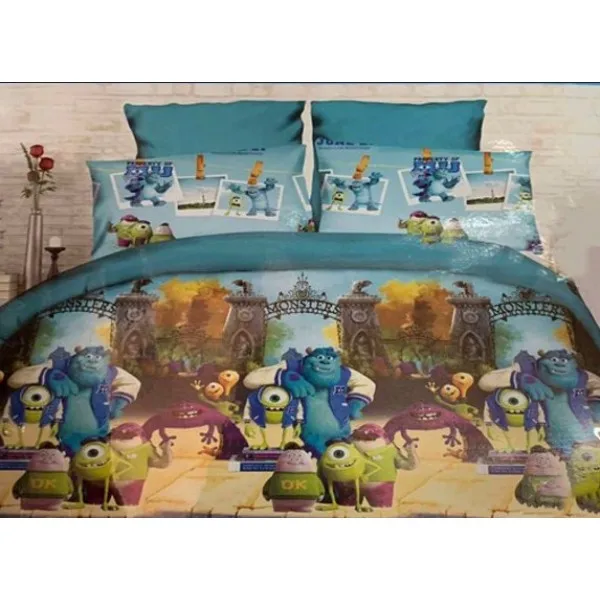 Детский комплект постельного белья Cartoon Home Textile сатин Монстры1,5 сп(синий