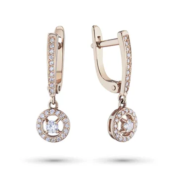 

Earrings in red gold with diamonds
