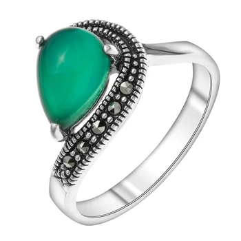 

Ring of silver with agate Green and agate green blue.