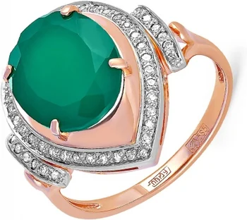 

Kabarovsky ring with onyx and diamonds in red gold