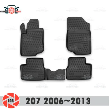 

Floor mats for Peugeot 207 2006~2013 rugs non slip polyurethane dirt protection interior car styling accessories