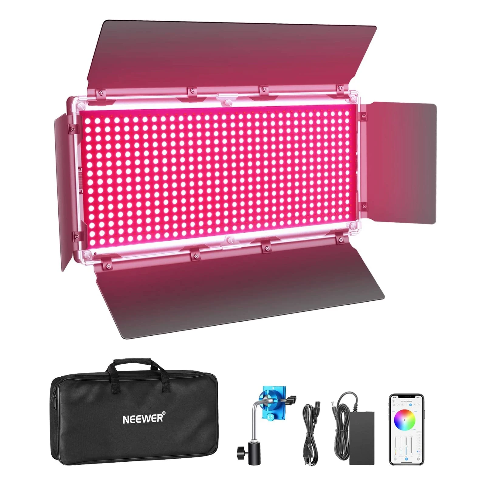 Светодиодный светильник Neewer 960 RGB с управлением через приложение светодиодный регулируемый цвет SMD/9