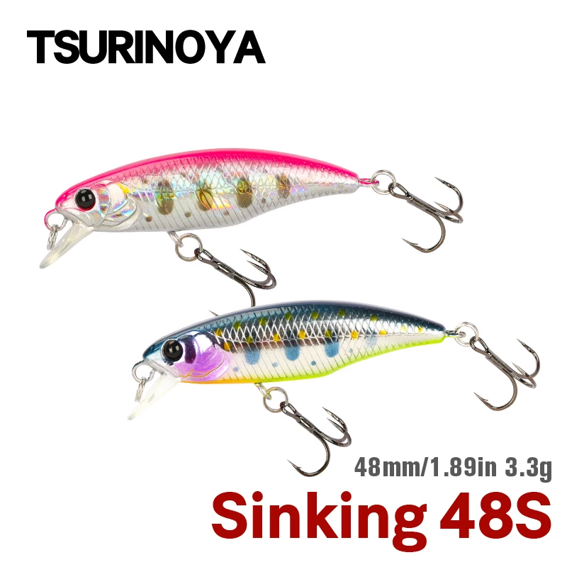 TSURINOYA DW69 truite naufrage leurre vairon appât dur 48mm 3.3g Wobblers  de pêche Jerkbait basse