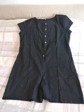 Mono corto de manga corta y cuello redondo, traje de sport holgado sin cinturón 2020