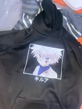 Hunter X Hunter Killua Sudadera con capucha Anime japonés mujer sudadera Sudadera con capucha Harajuku divertido de dibujos animados de manga larga Casual Overisze Sudadera con capucha