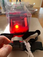 Headlamp Mini Flashlight Torch-Head Usb Rechargeable Portable Have-Battery-Red/white