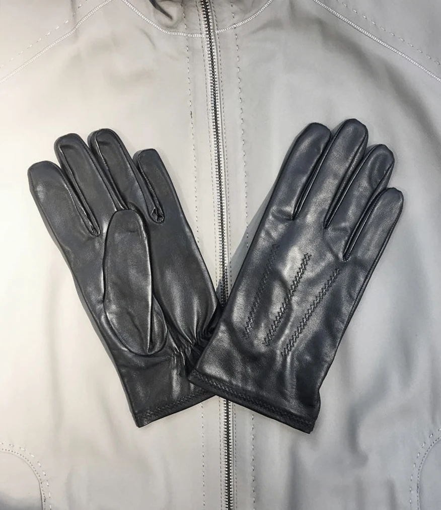 

Premium Handmade Full Leather Gloves with Genuine Soft Lamb Leather and Warm Layer, Men's Winter Accessories, Luxury Fashion