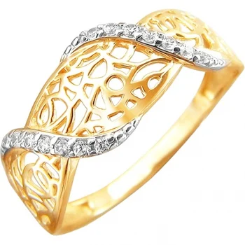 

Esthete ring with 14 cubic zirconia Red Gold