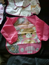 Bebé Baberos para niño impermeable manga larga Mickey Minnie Baberos de niña niños eructo tela de alimentación Babero con bolsillo niño delantal