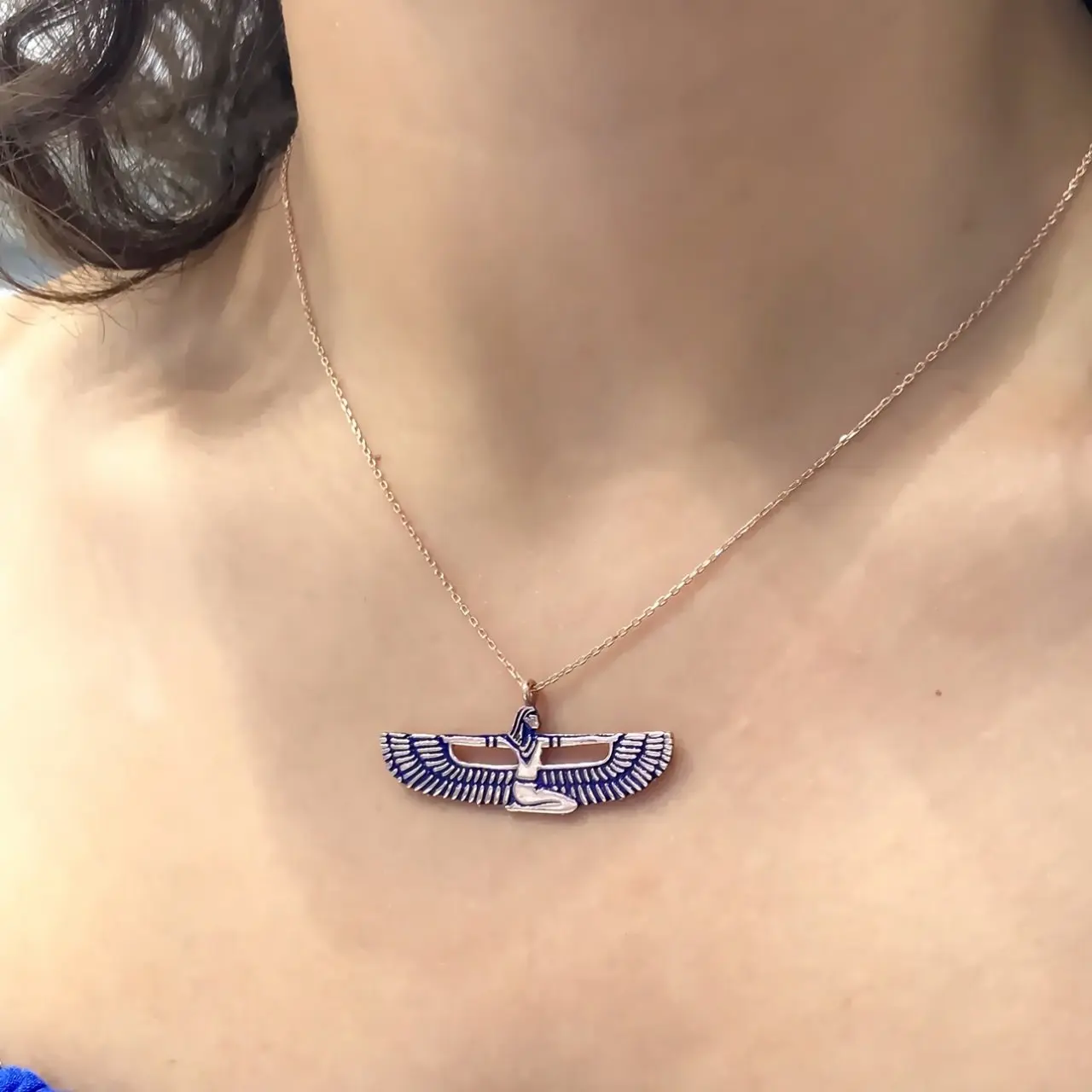 Серебряное ожерелье Rihanna Tattoo Isis