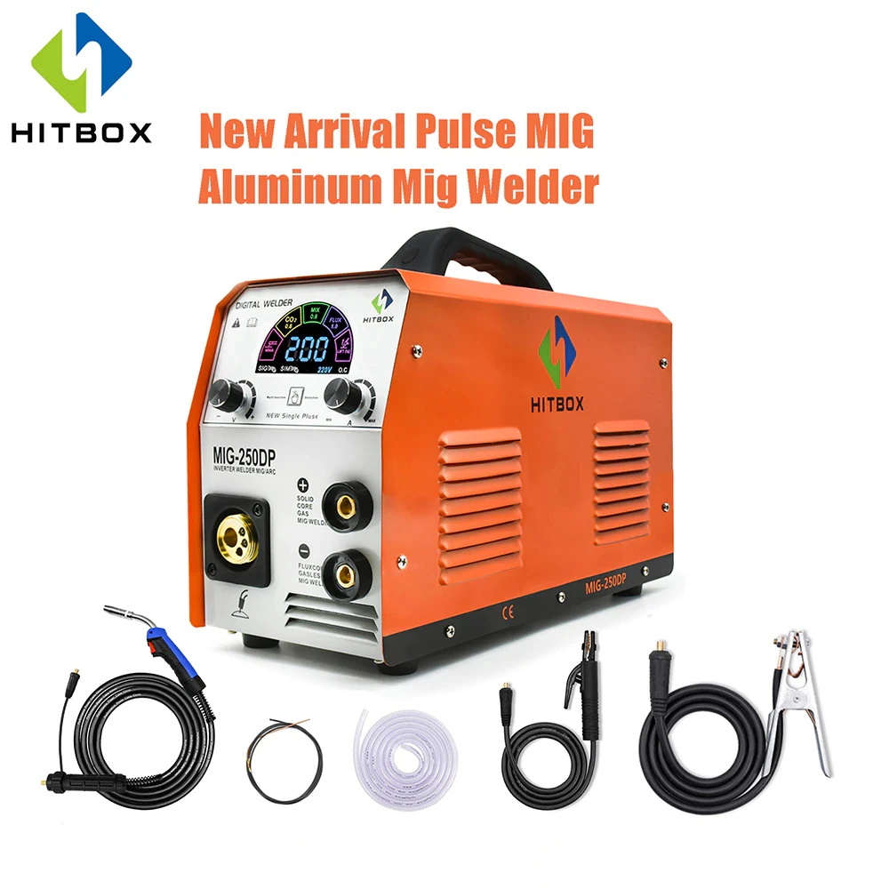 Hitbox Semiautomatic Aluminum Welding Machine Mig Welder Mig250dp 220v